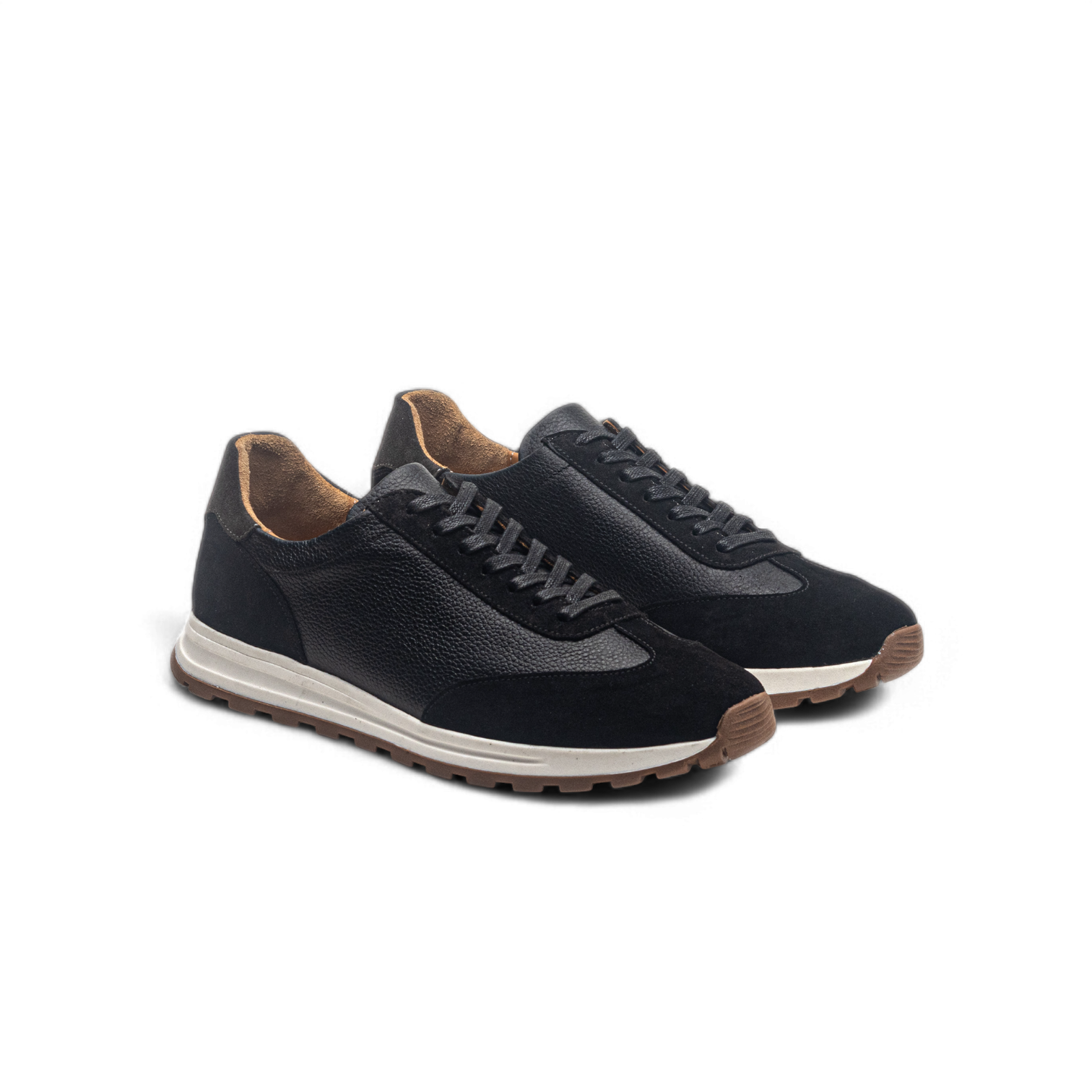 ANELLA TRAINER - Cuir et Daim Velours Noir