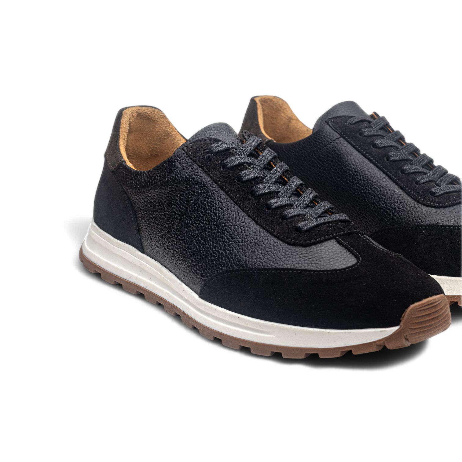 ANELLA TRAINER - Cuir et Daim Velours Noir