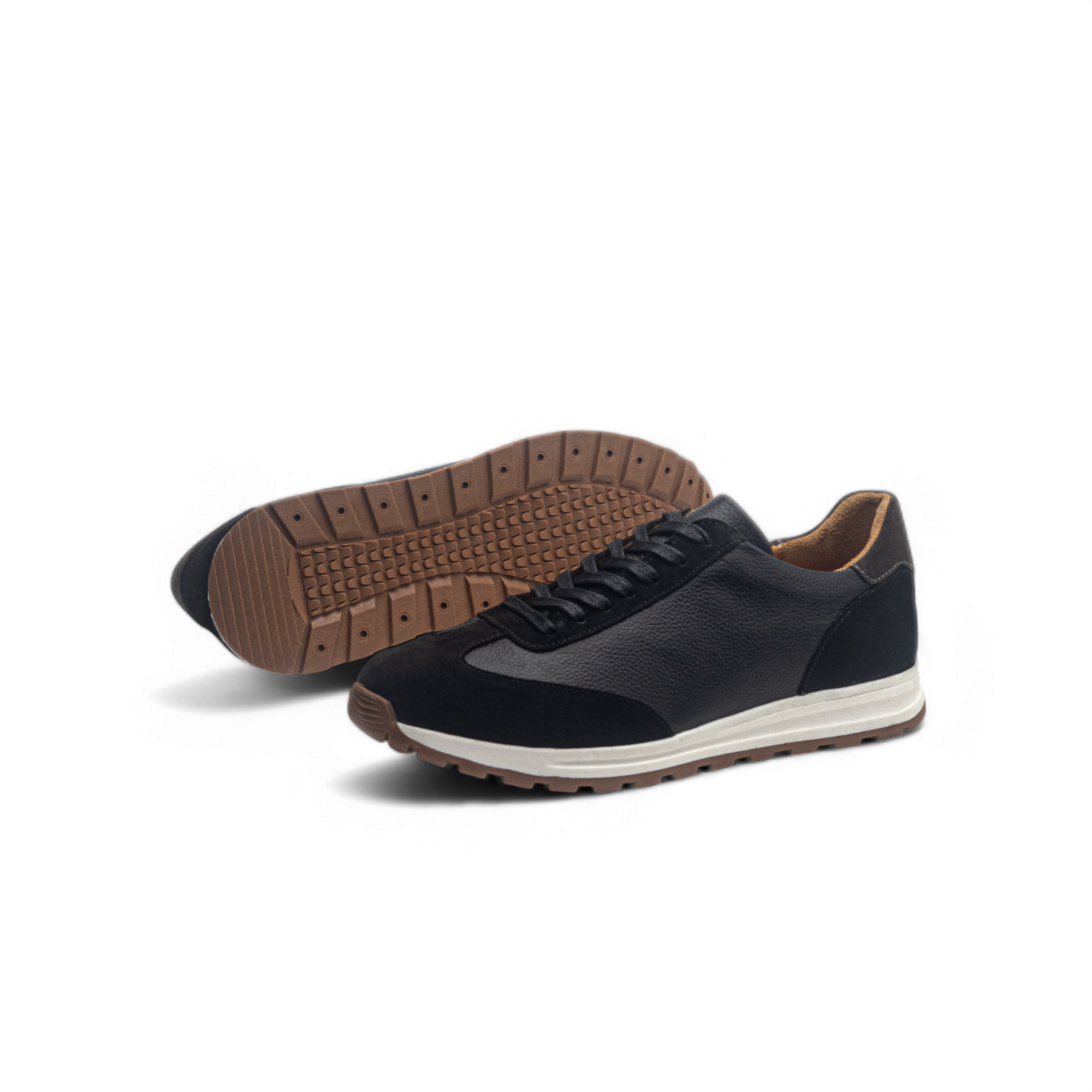 ANELLA TRAINER - Cuir et Daim Velours Noir