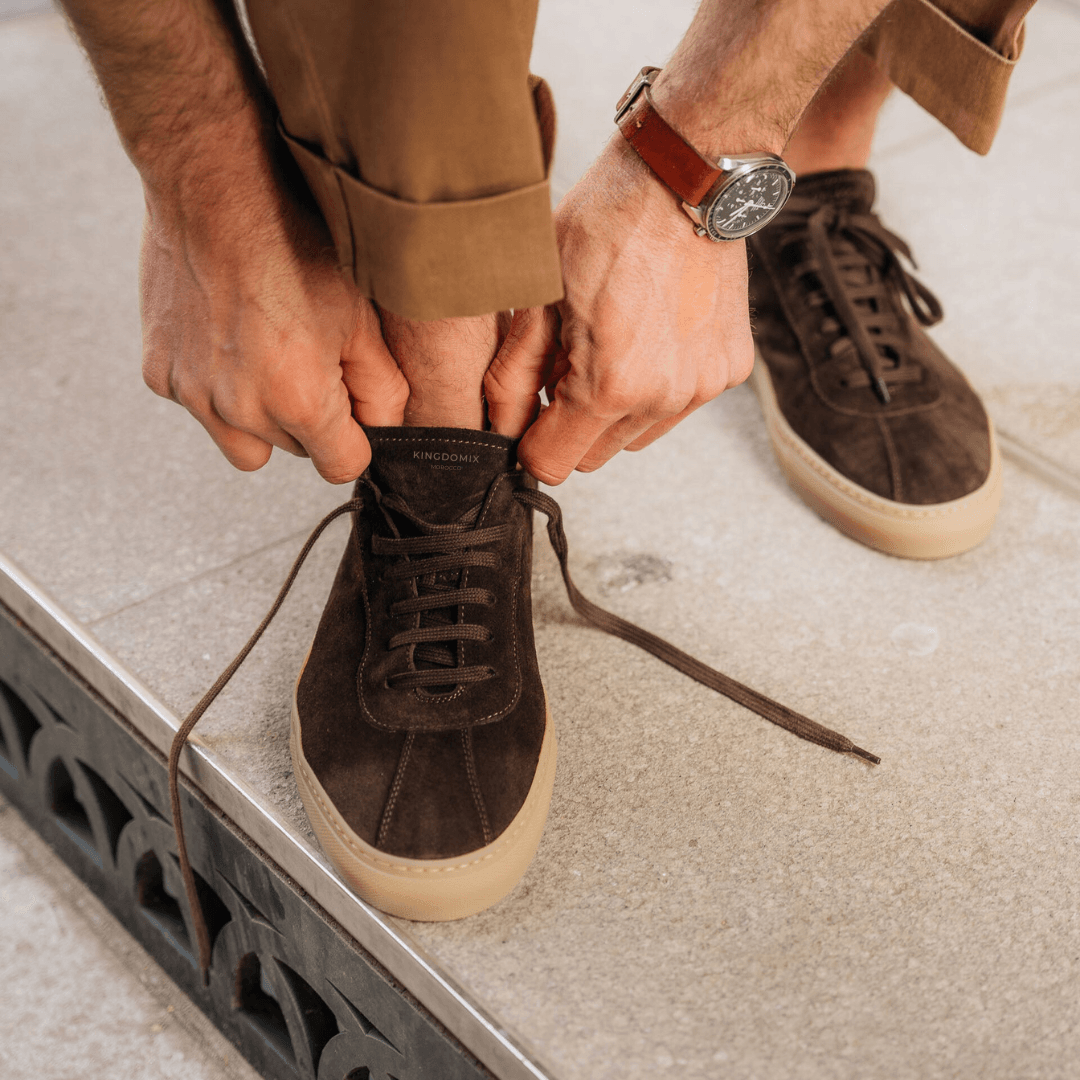 Tara Sneaker - Daim Marron Chocolat pour homme