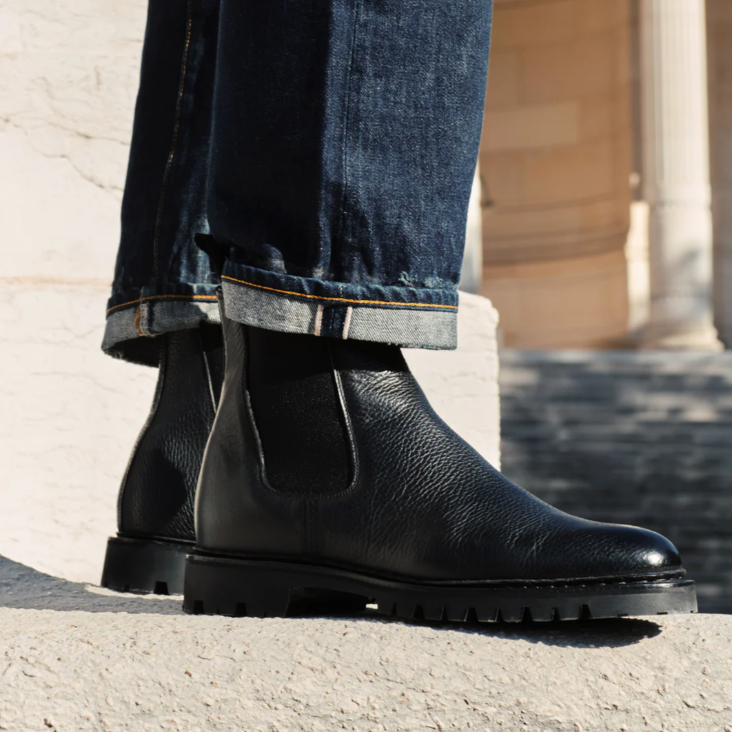 Amasay Chelsea Commando - Bottines Grainé noir