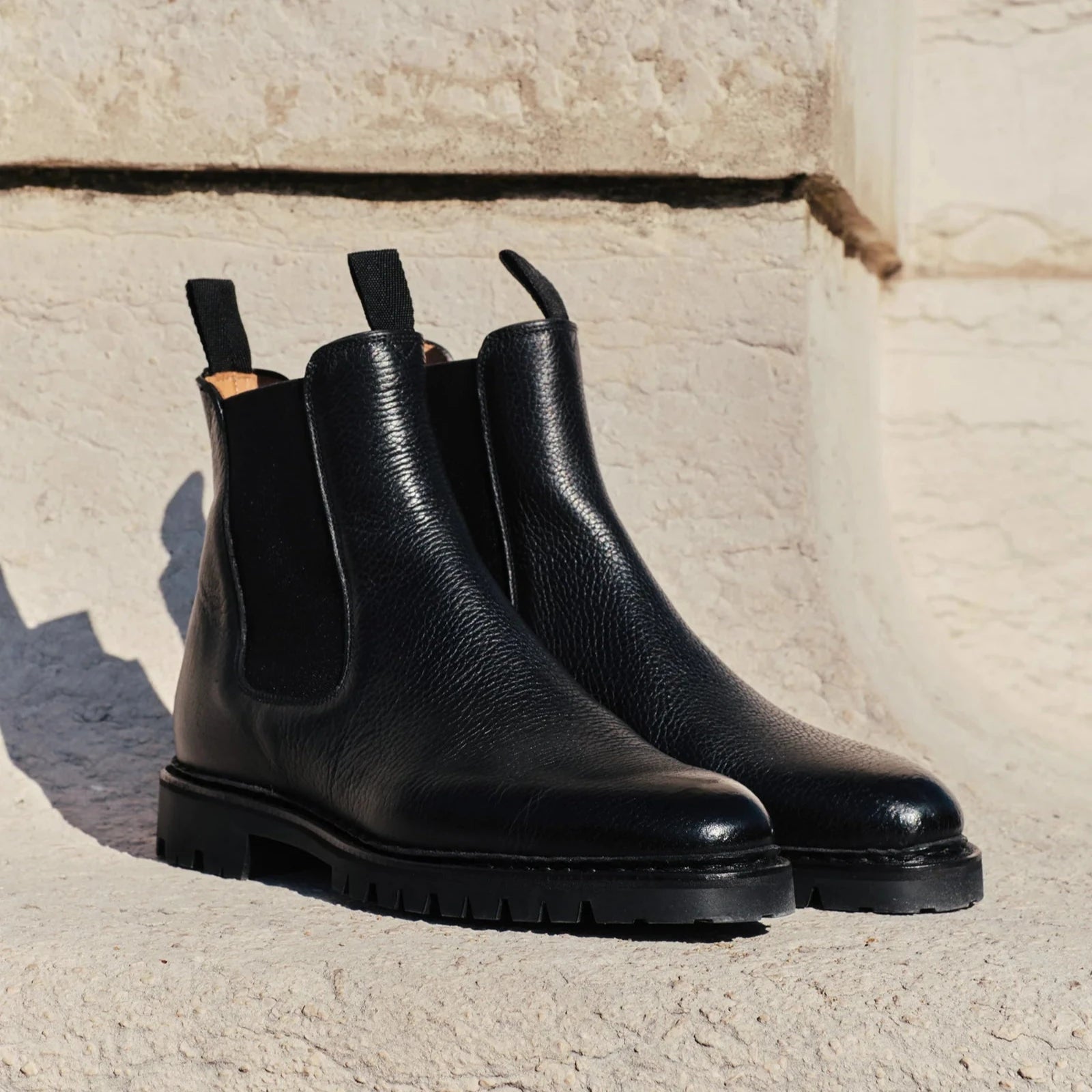 Amasay Chelsea Commando - Bottines Grainé noir