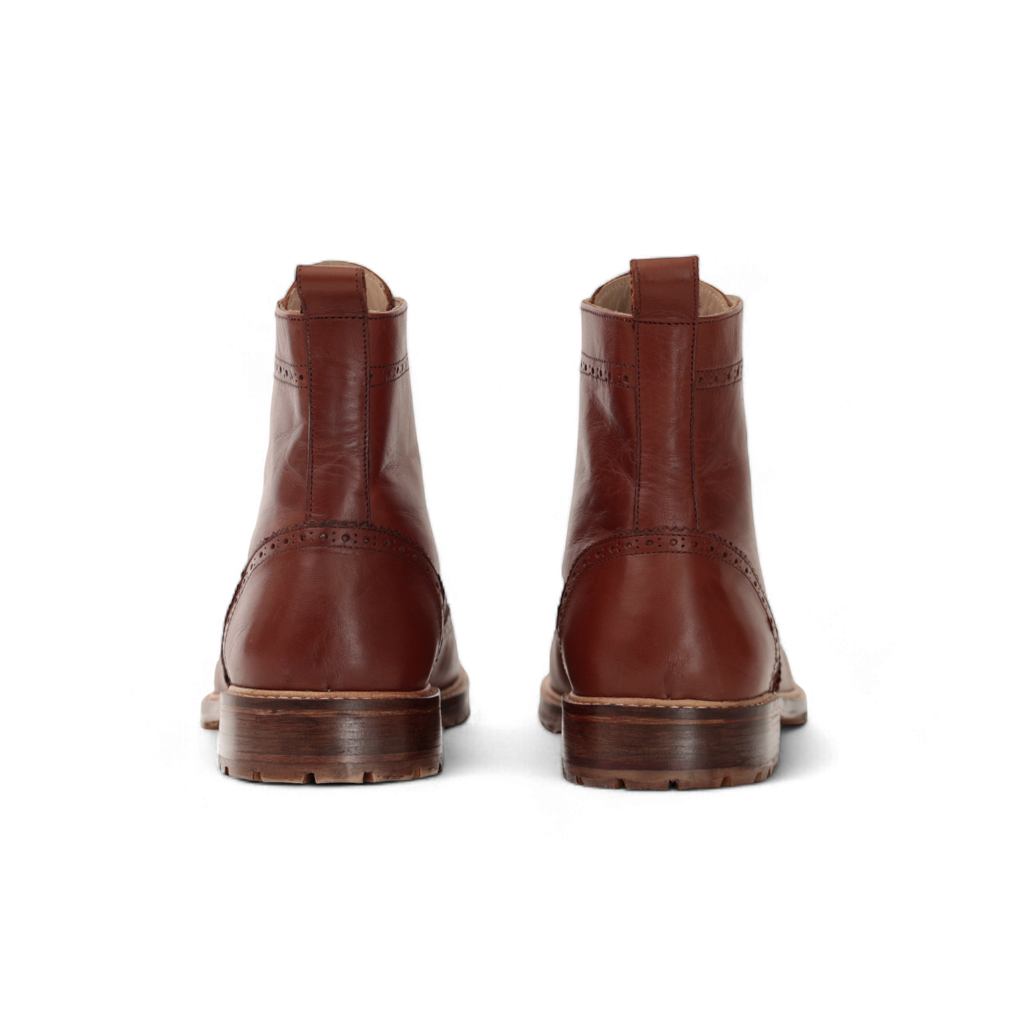 Combat Boots – Cuir lisse Tabac brogue - Ayilmas