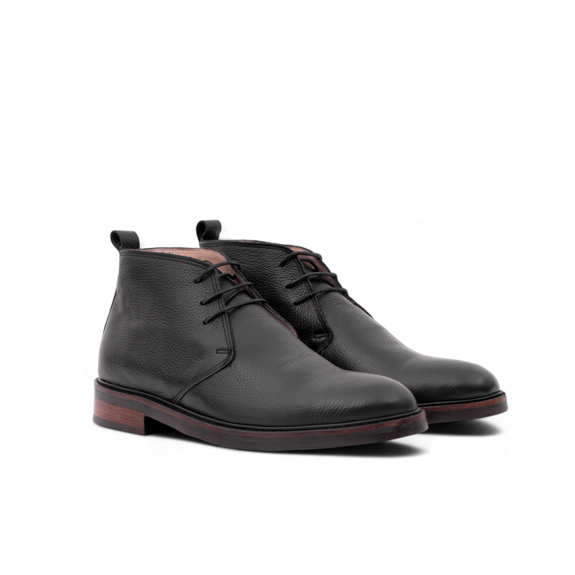 Demi bottes - The Aksil en Cuir Grainé Noir