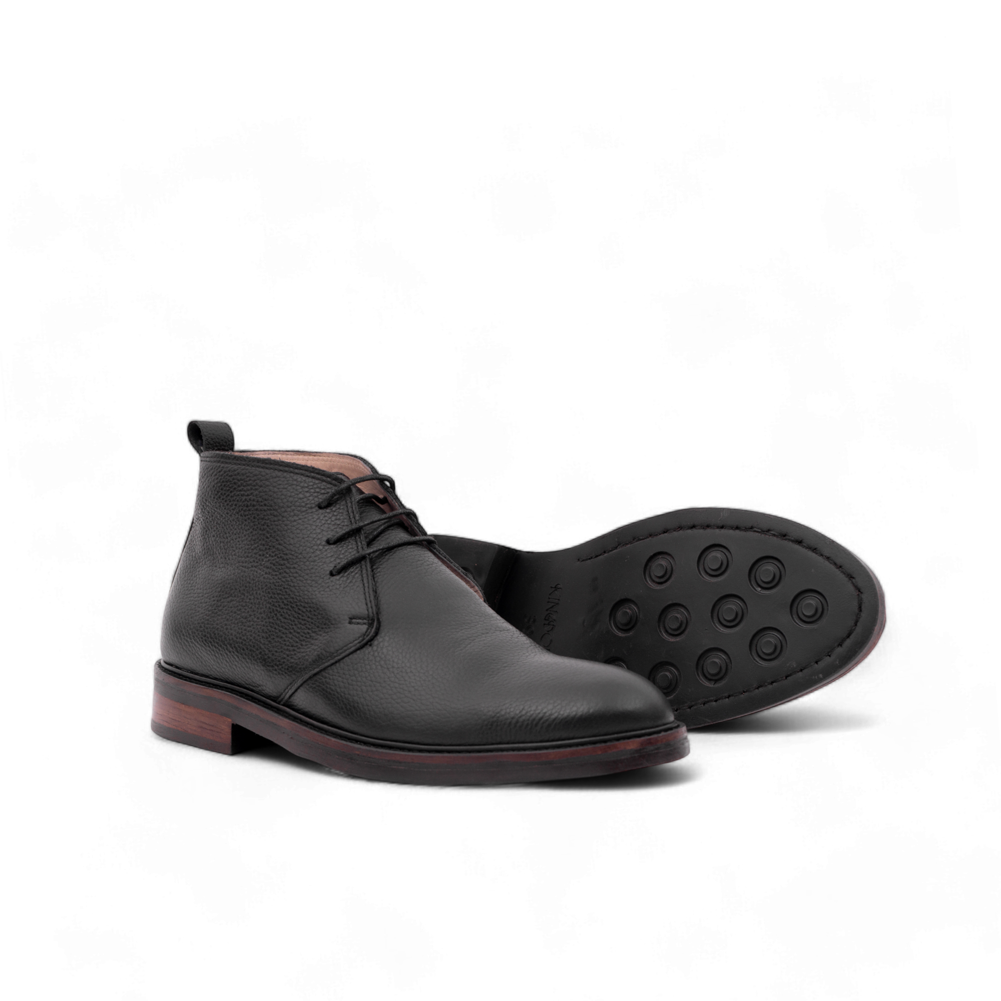 Demi bottes - The Aksil en Cuir Grainé Noir