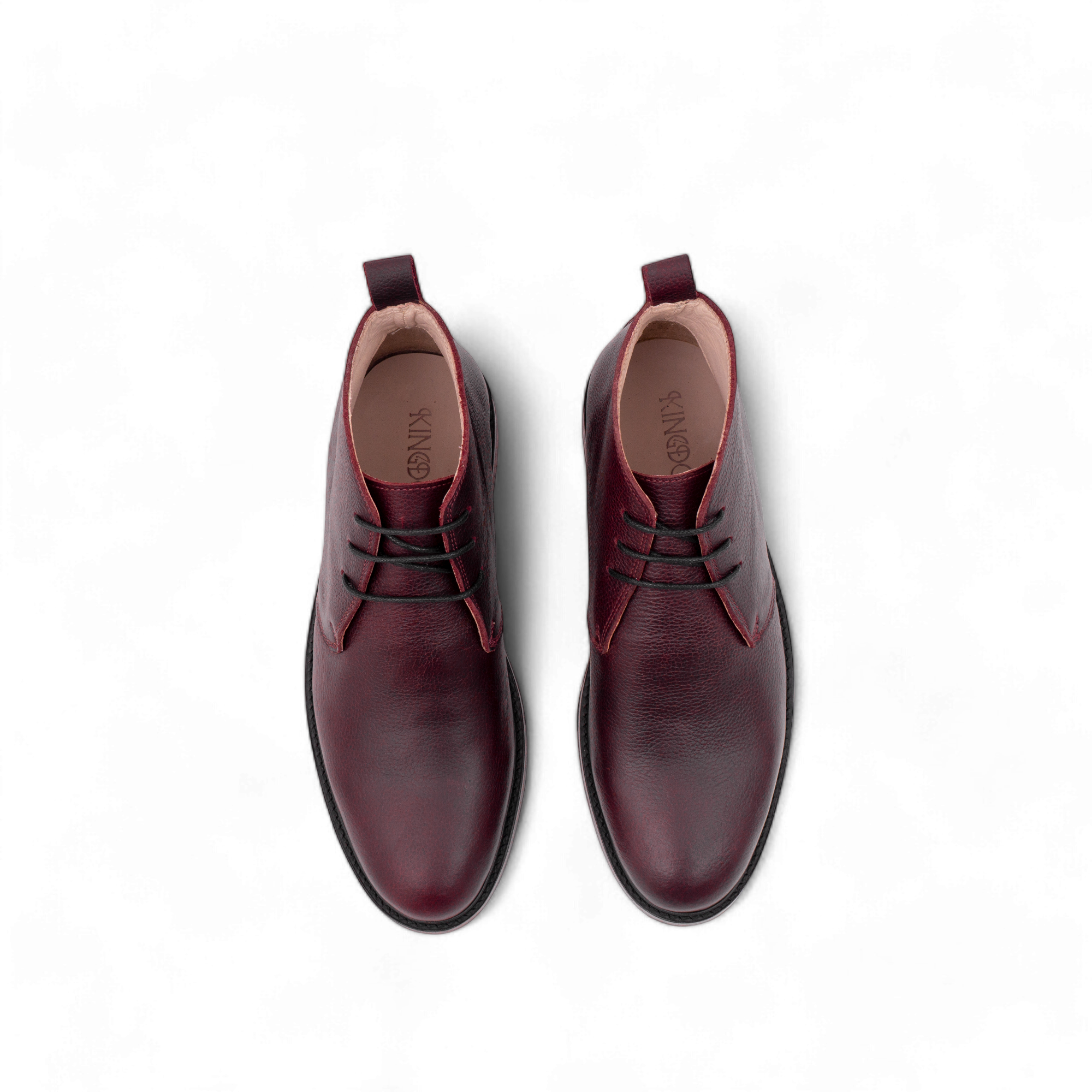 Demi bottes - The Aksil en Cuir Grainé bourgogne