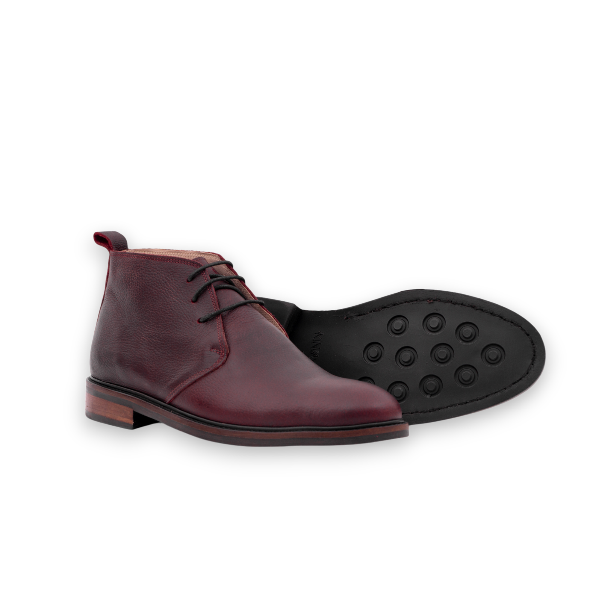 Demi bottes - The Aksil en Cuir Grainé bourgogne