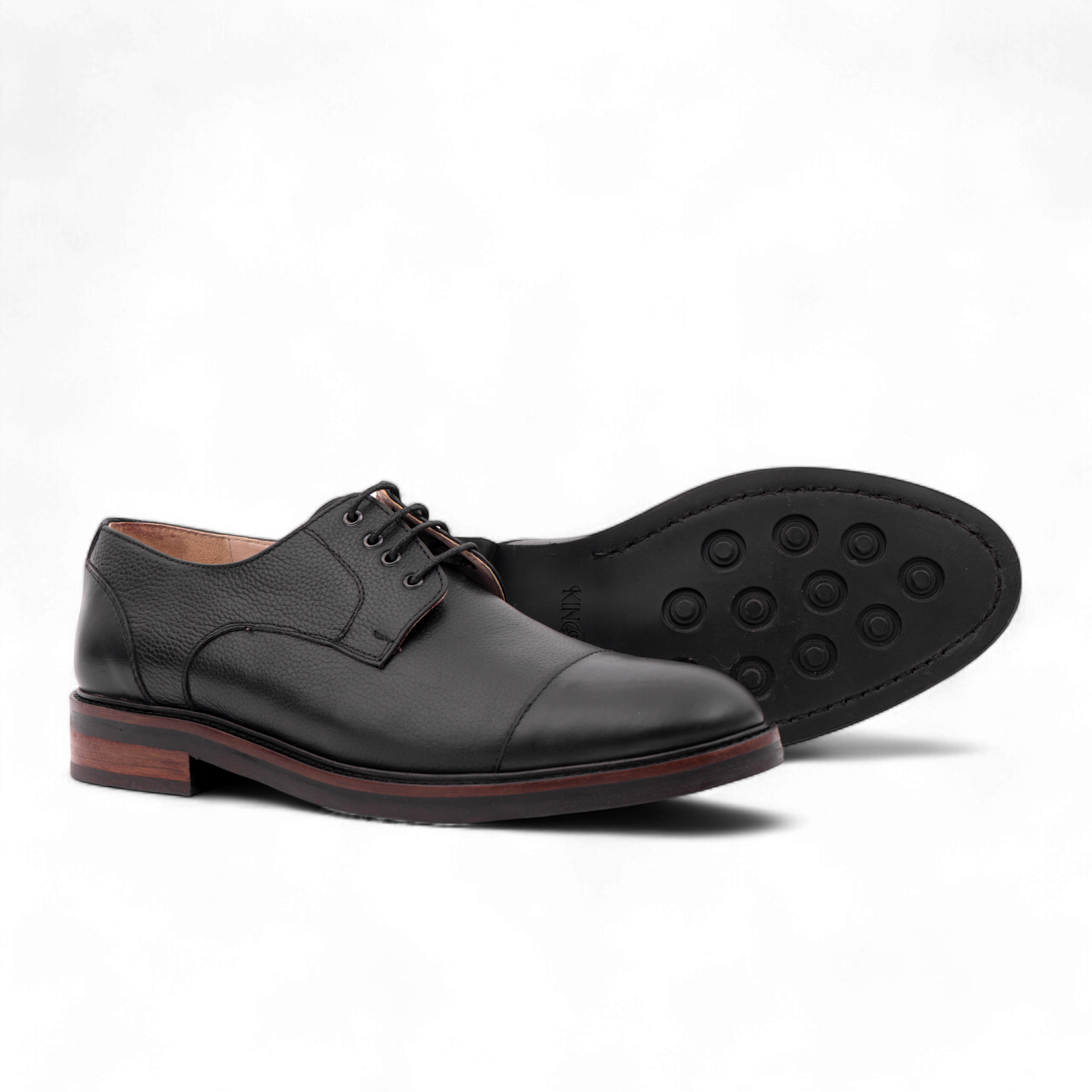 Chaussure Derby – Cuir Grainé Noir - Gauda