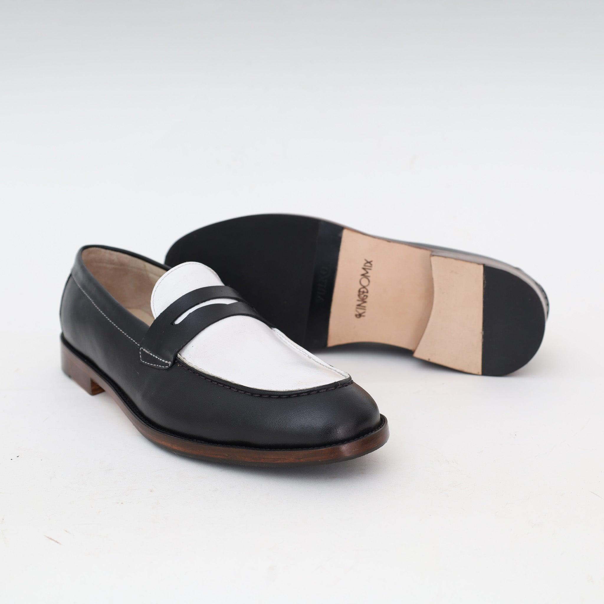 Juba Brown x White Penny loafer