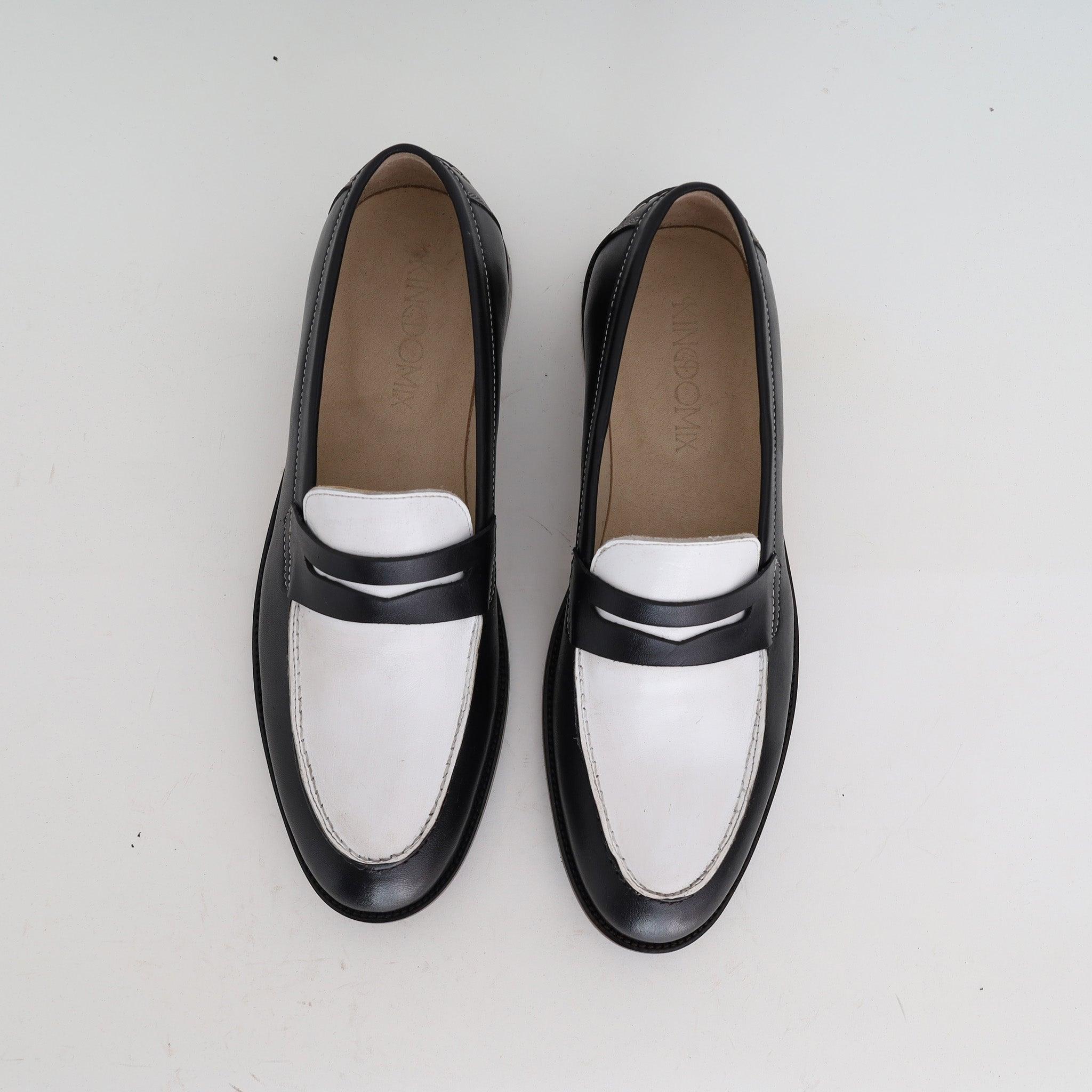 Juba Brown x White Penny loafer
