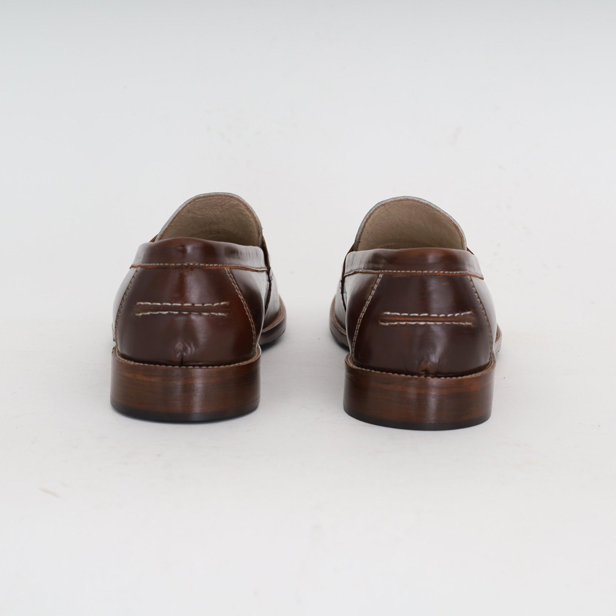 Juba Brown x White Penny loafer