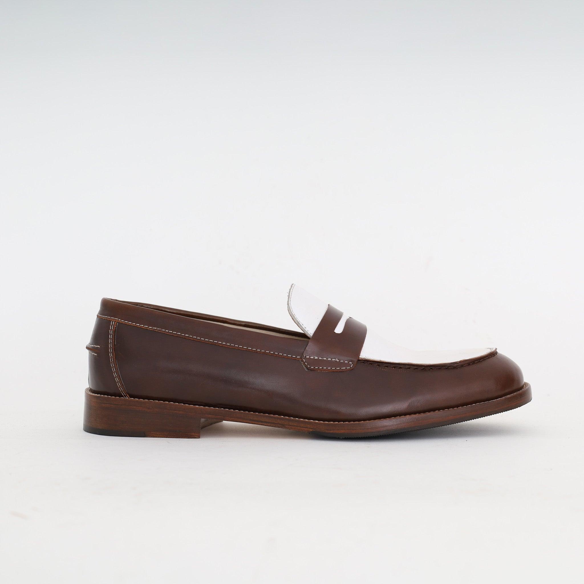 Juba Brown x White Penny loafer