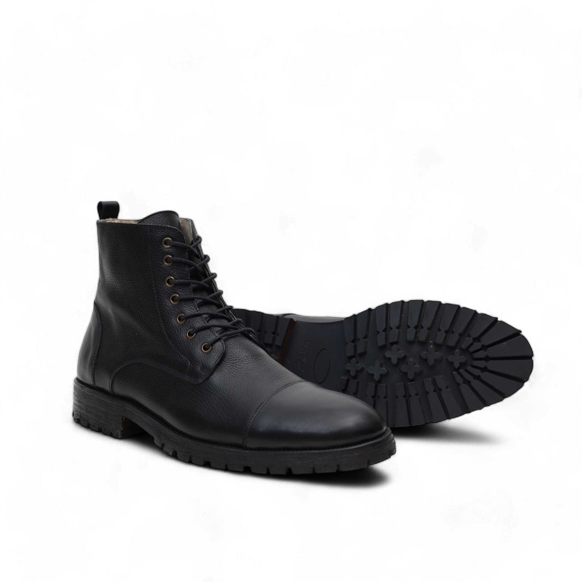 Bottines Commando – Cuir Grainé All black - Yugurten