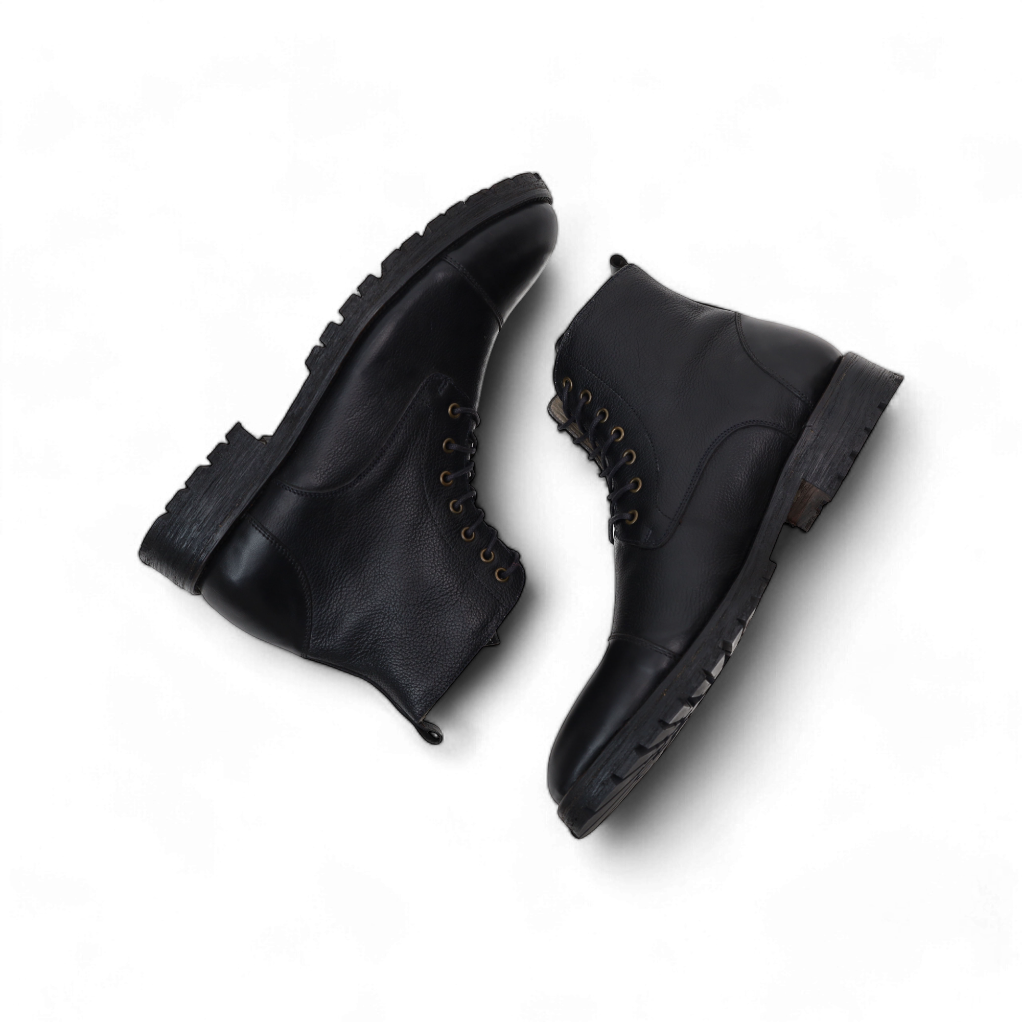 Bottines Commando – Cuir Grainé All black - Yugurten