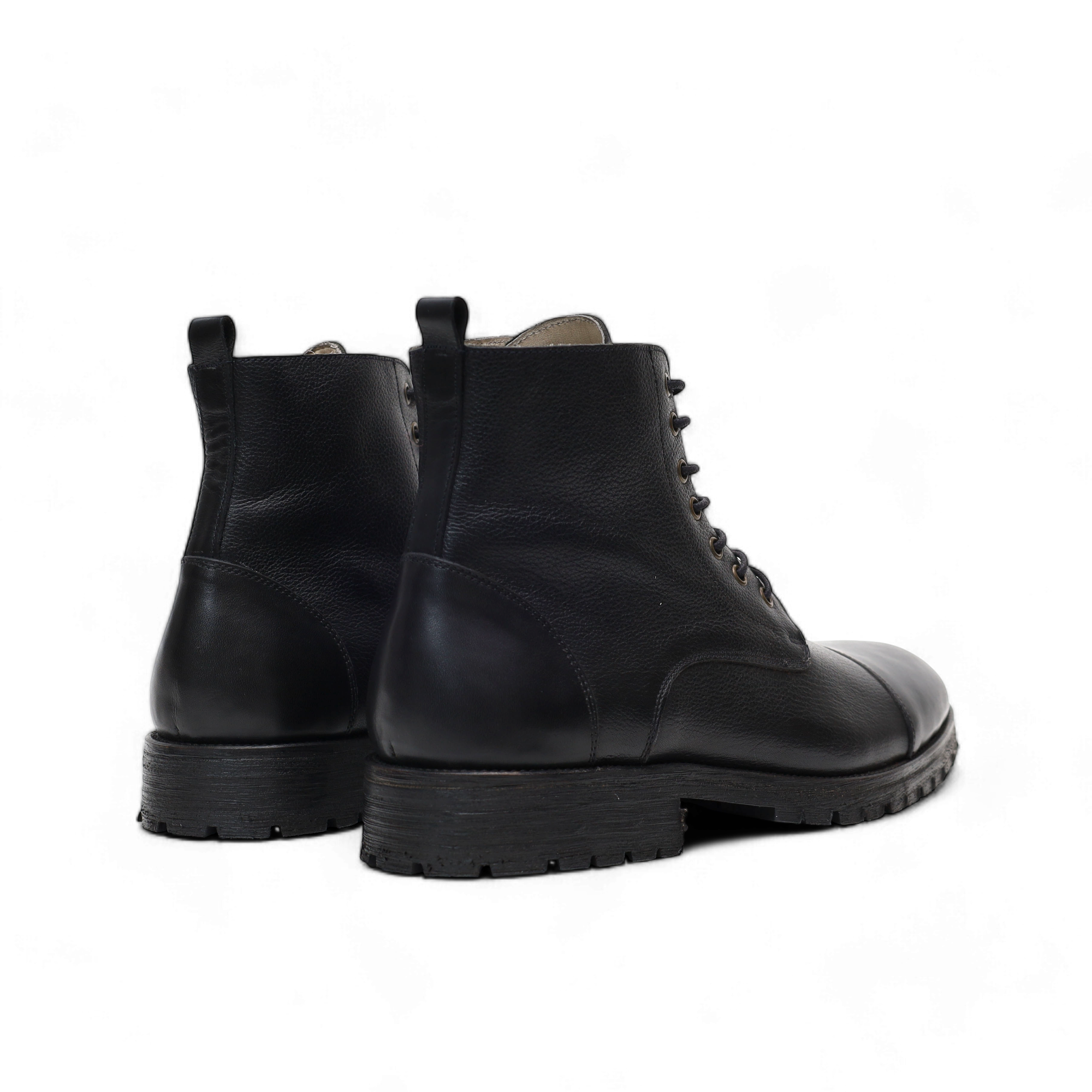 Bottines Commando – Cuir Grainé All black - Yugurten