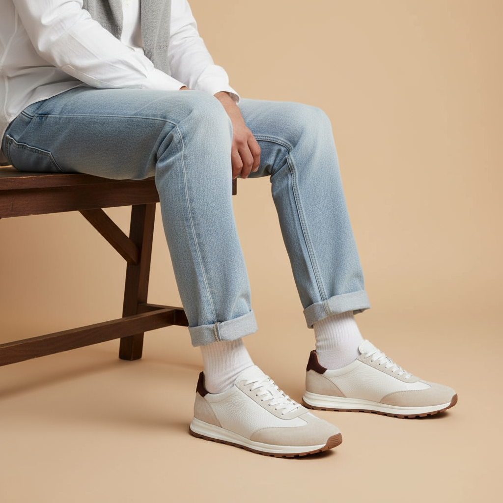 ANELLA TRAINER - Cuir et Daim Velours