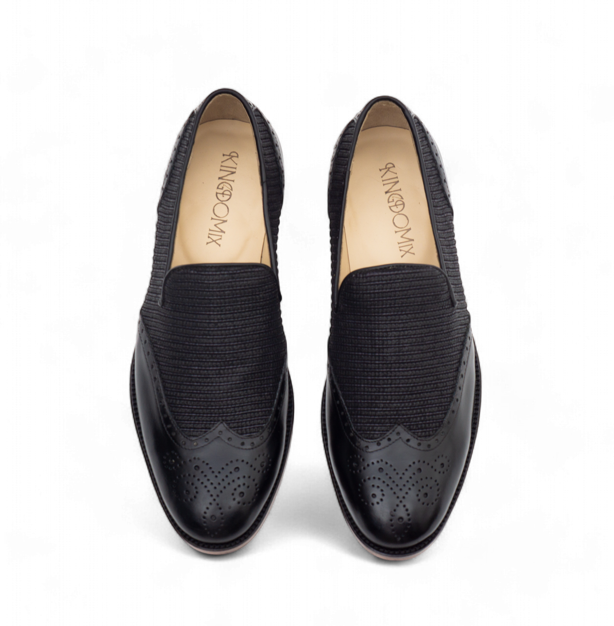 Le Mogador Moroccan Loafer – En cuir lisse + Raphia Noir