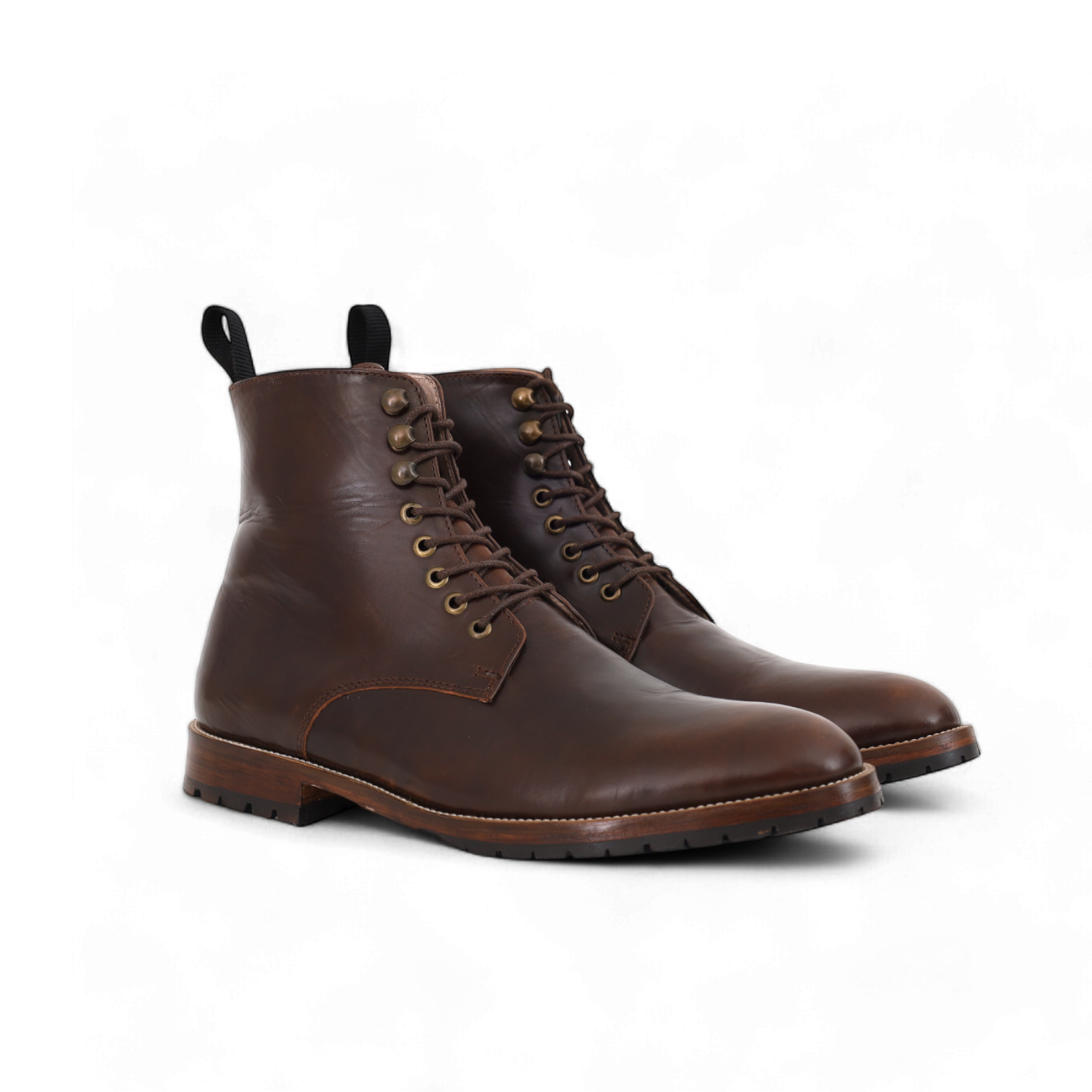 Combat Boots Classique – Cuir Glacé brun - Yanni