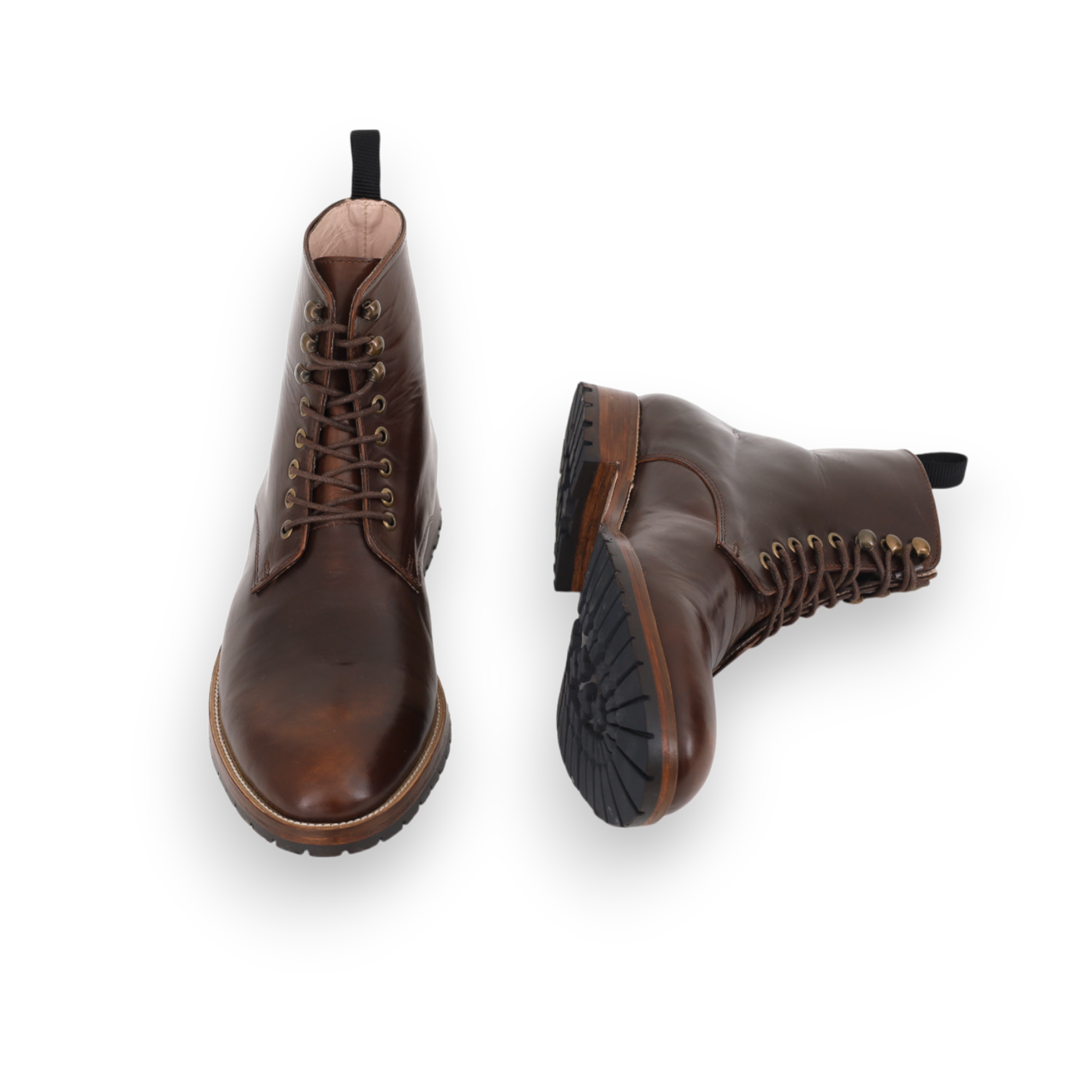 Combat Boots Classique – Cuir Glacé brun - Yanni