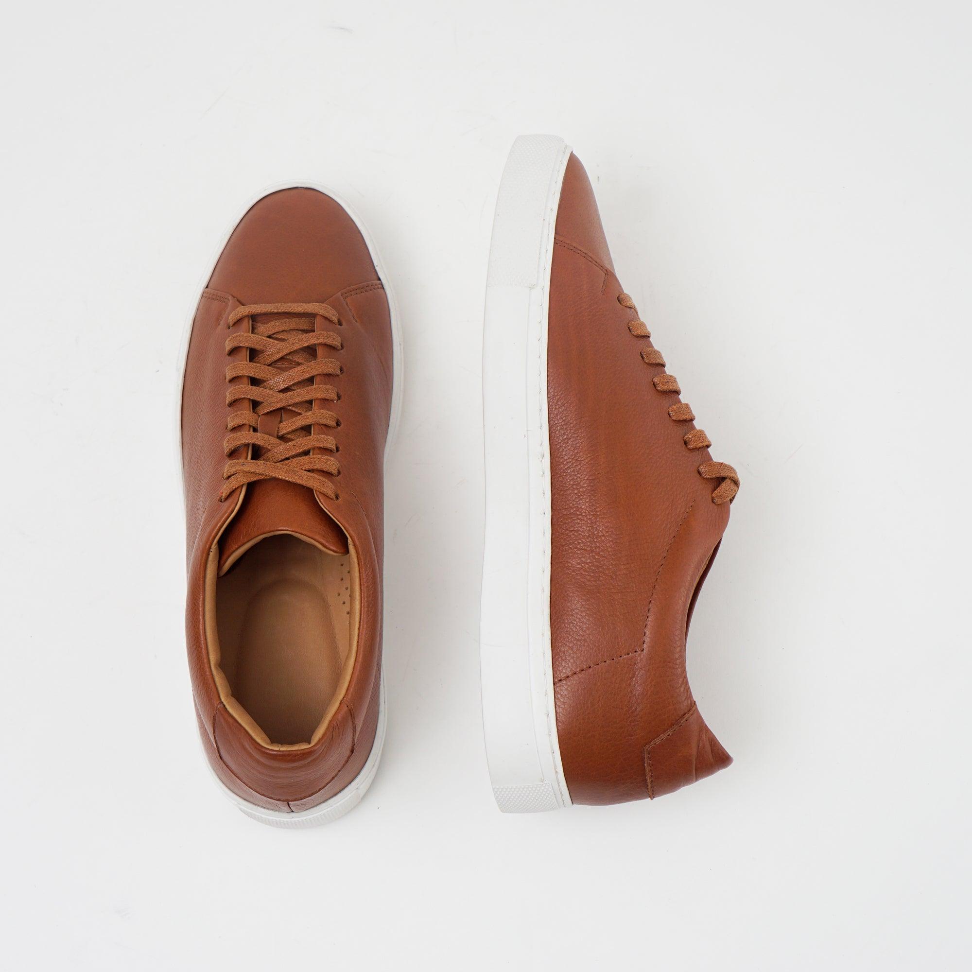 The Massela Sneaker - Cuir Grainé Marron