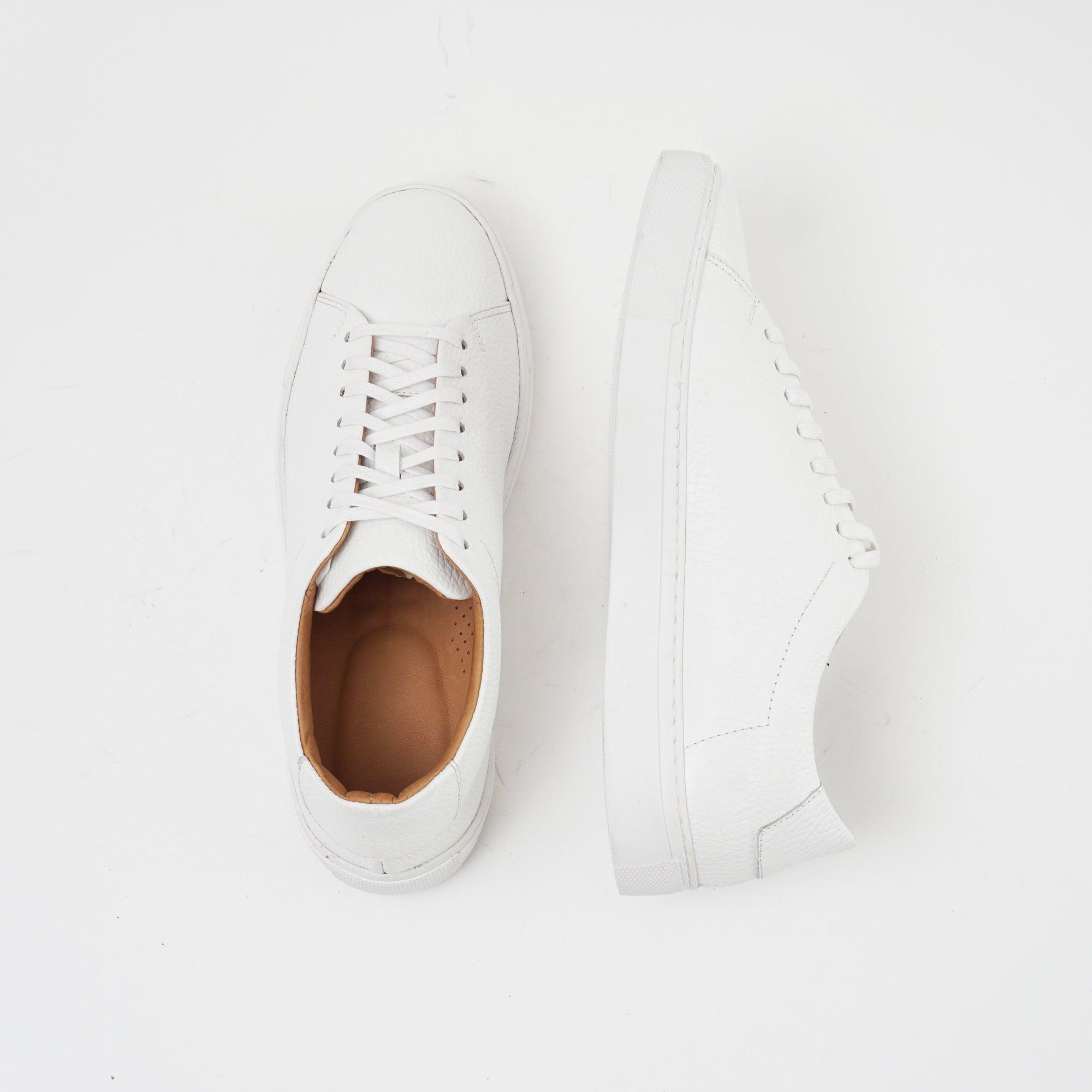 The Massela Sneaker - Cuir Grainé Blanc