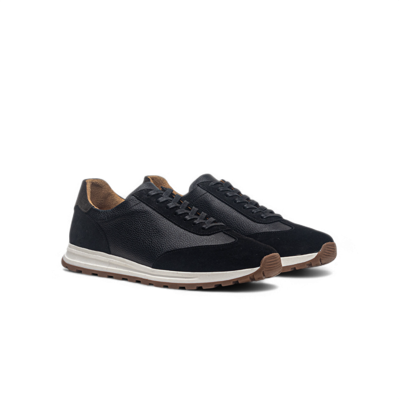 ANELLA TRAINER - Cuir et Daim Velours Noir