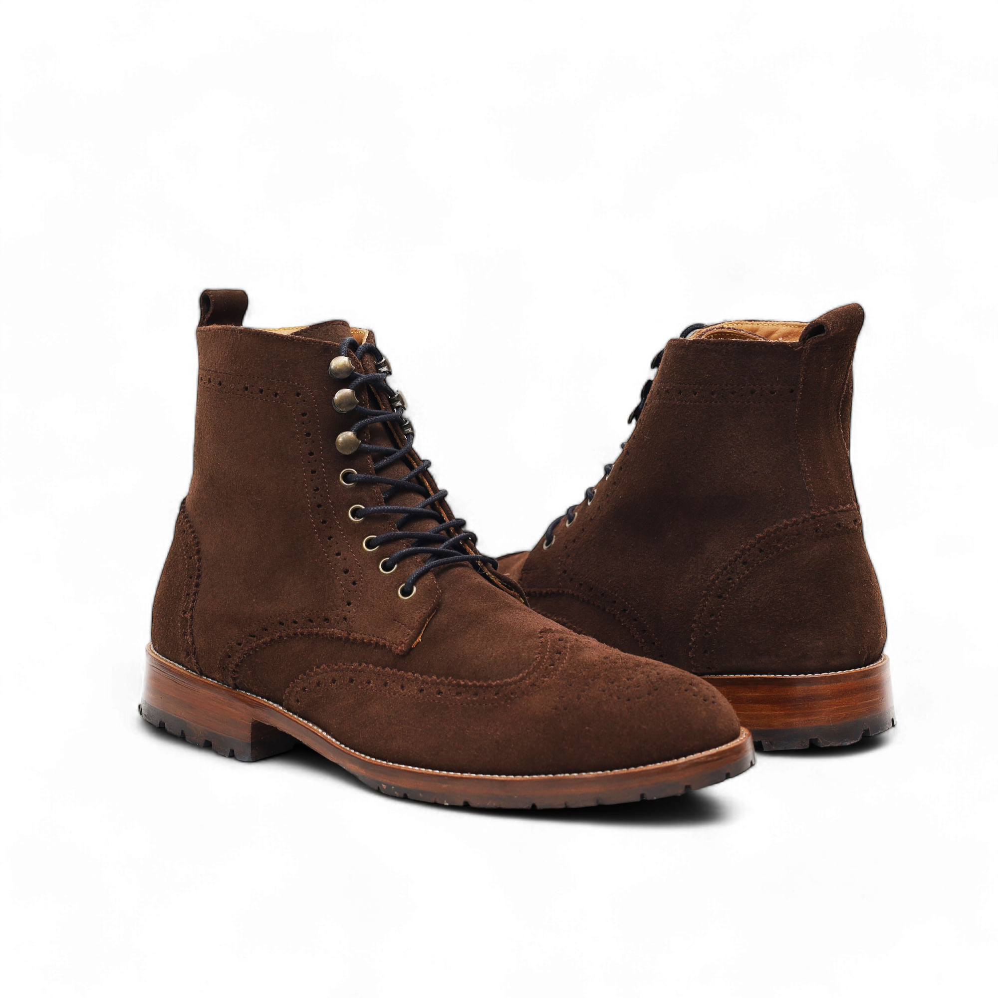 Combat Boots –  Daim Marron brogue - Ayilmas
