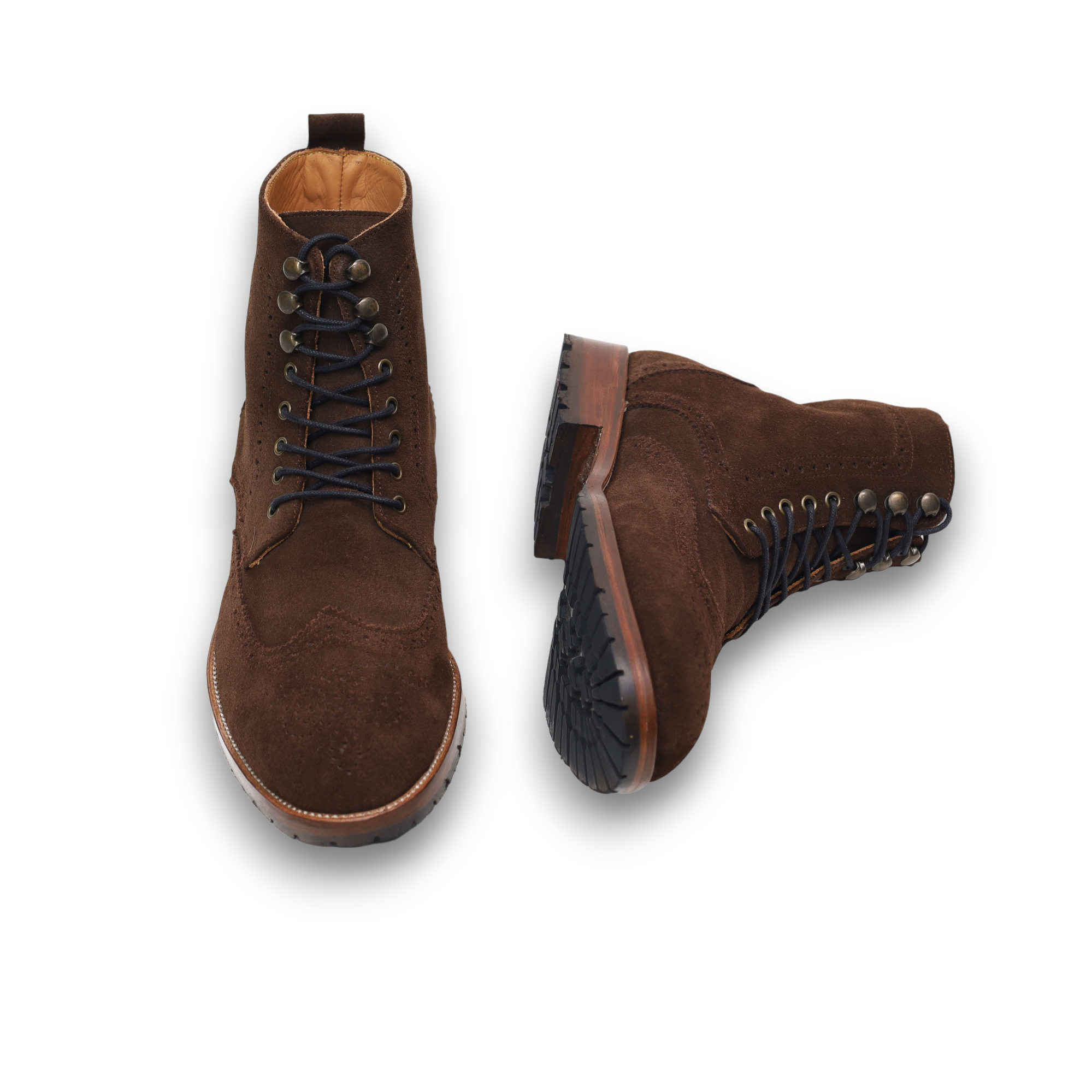 Combat Boots –  Daim Marron brogue - Ayilmas