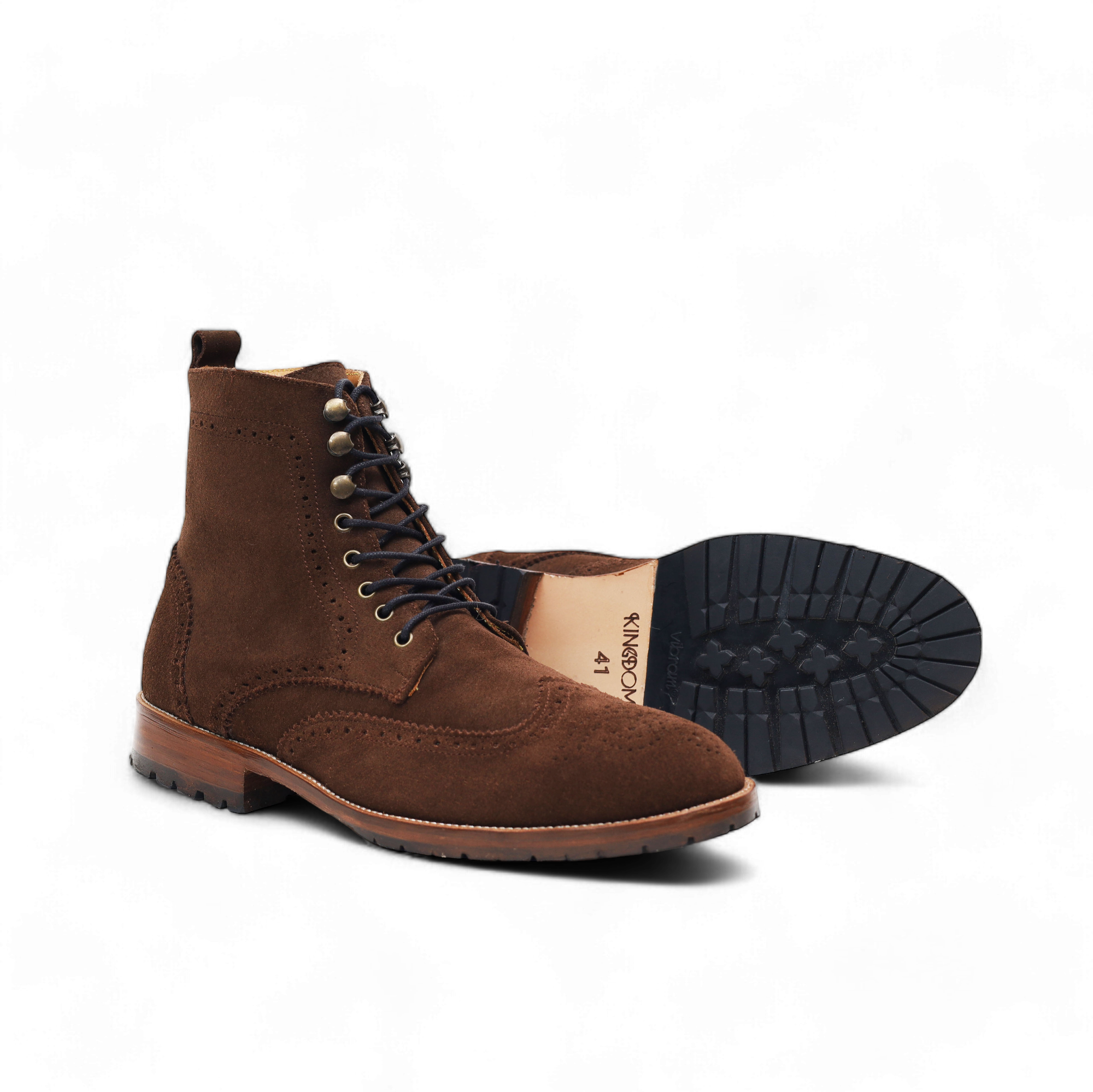 Combat Boots –  Daim Marron brogue - Ayilmas