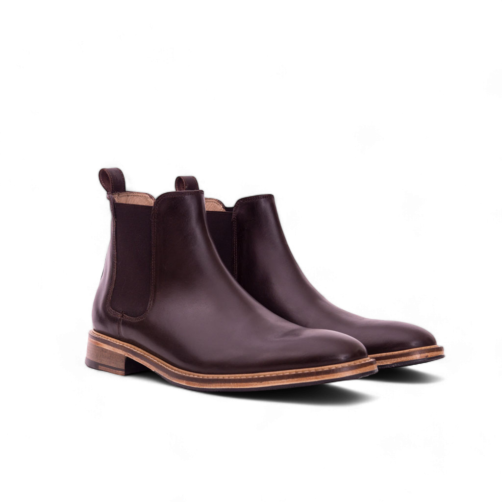 Chelsea Boots  Cuir Lisse + Croco Marron | Atlas