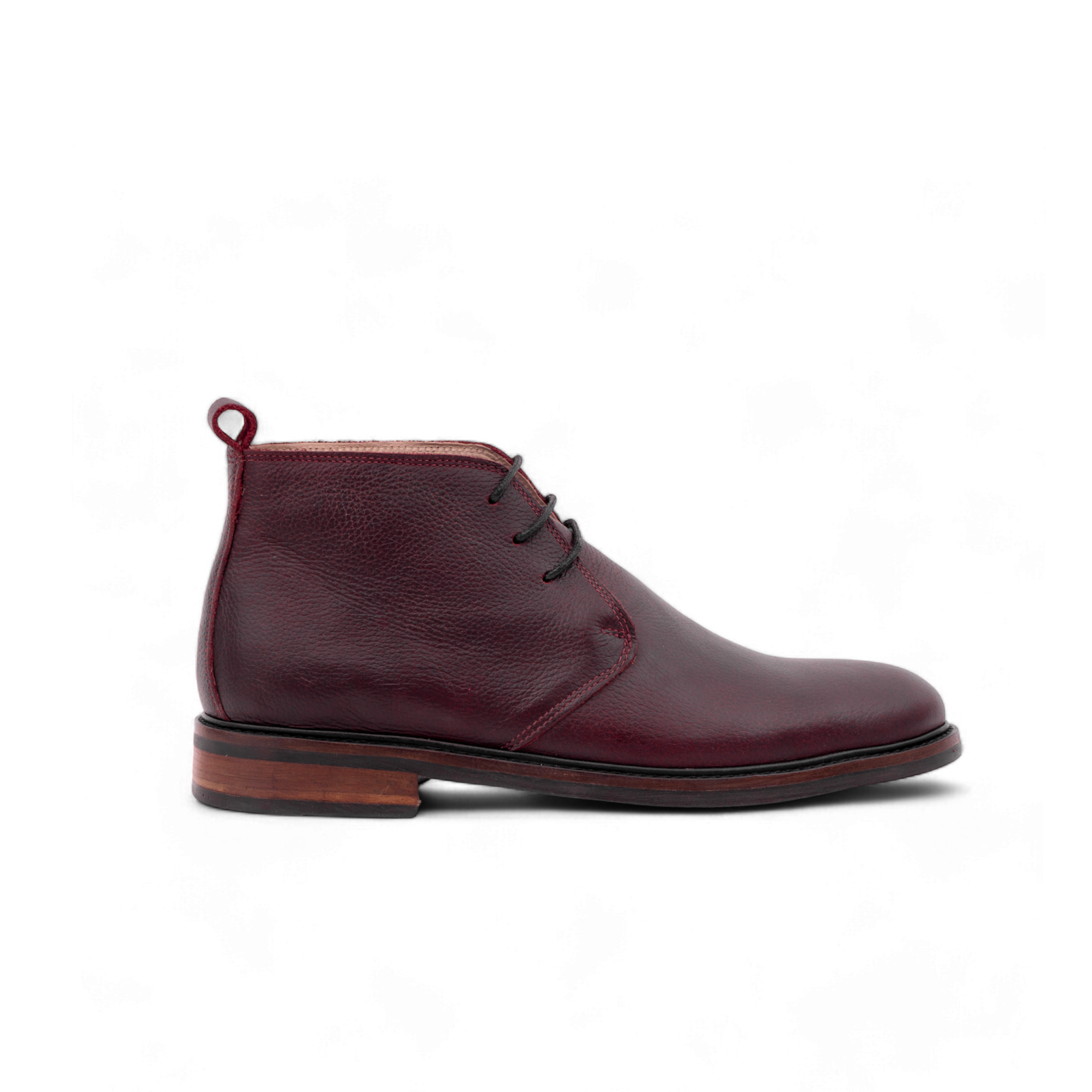 Demi bottes - The Aksil en Cuir Grainé bourgogne