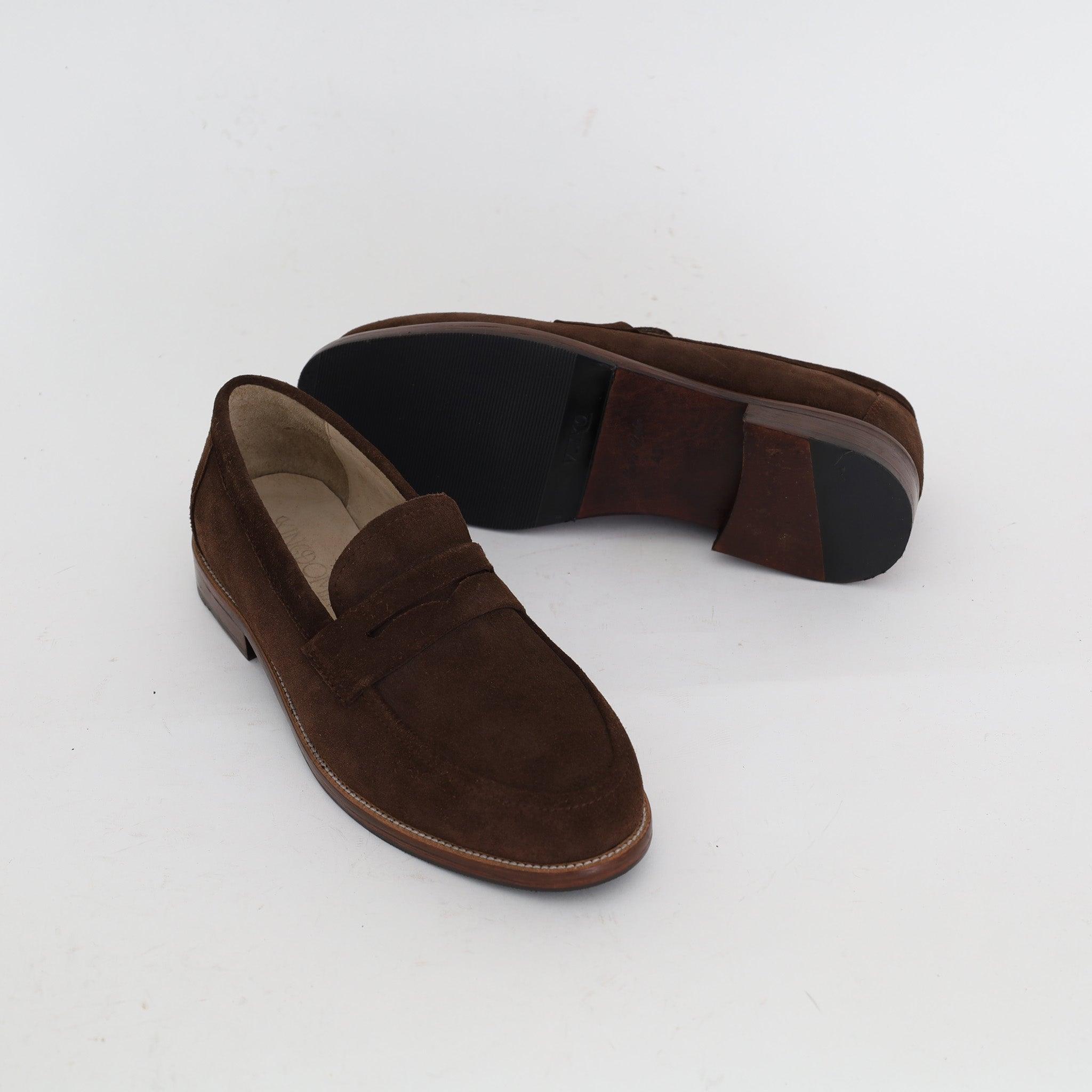 Mocassin Casual En Daim Brun - Medri