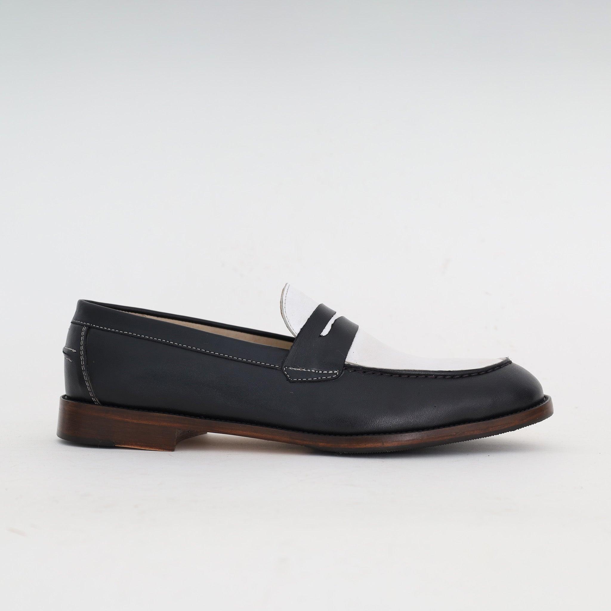 Mocassin Pour Homme - Black x White - JUBA - KINGDOMIX - Maroc