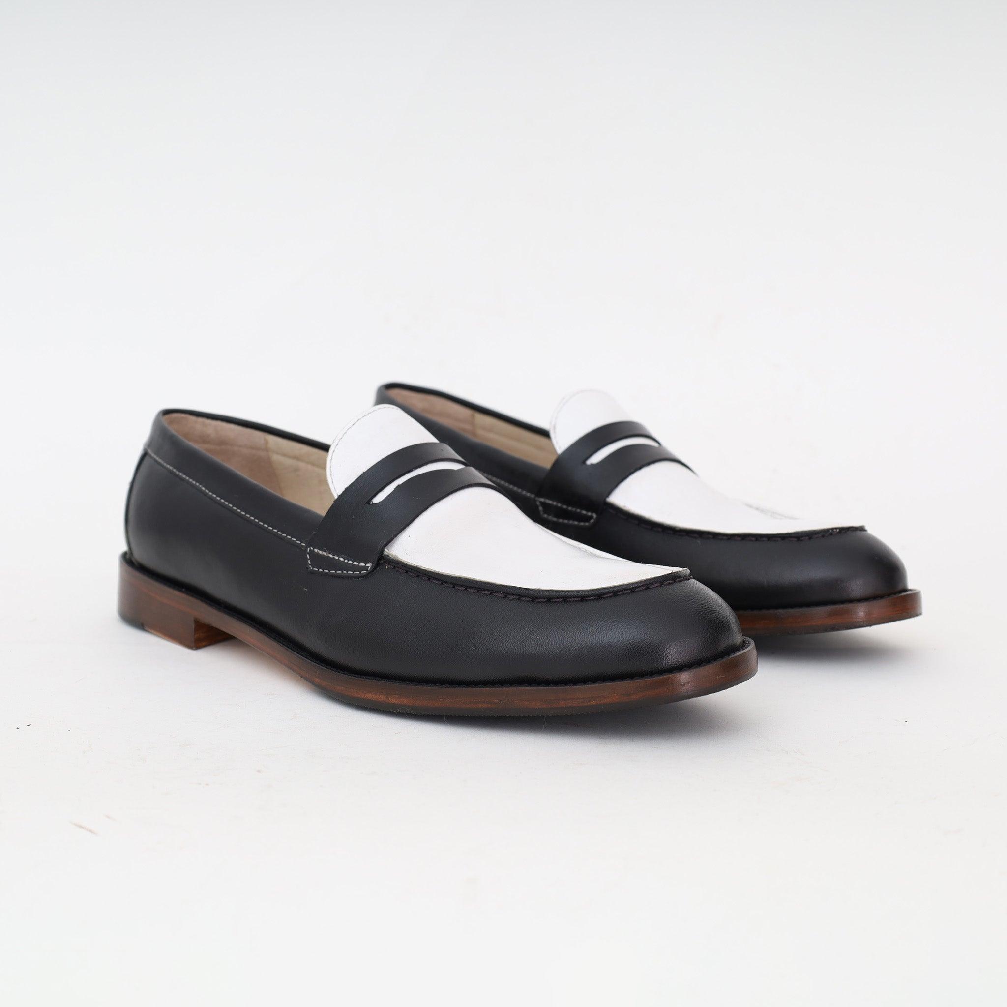 Mocassin Pour Homme - Black x White - JUBA - KINGDOMIX - Maroc