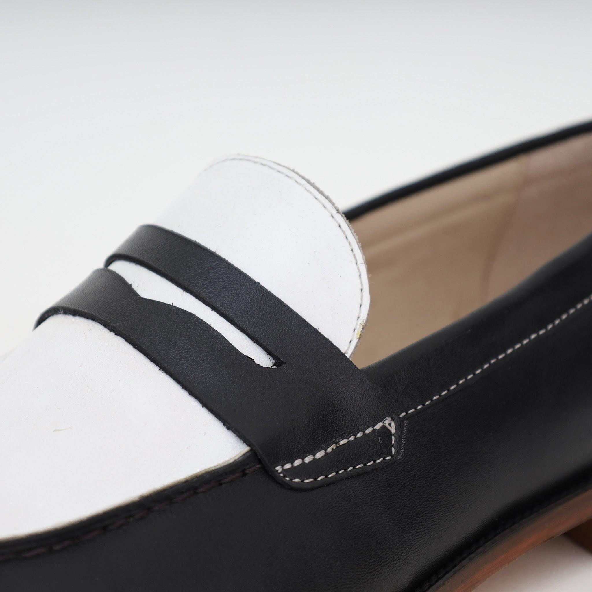 Juba Brown x White Penny loafer