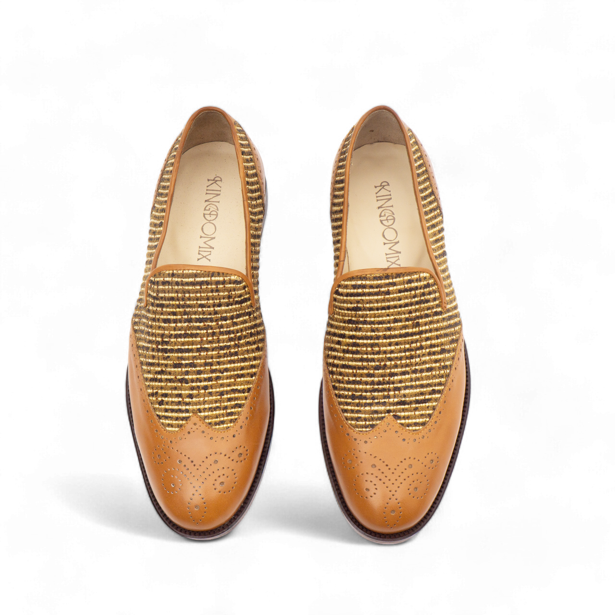 Le Mogador Moroccan Loafer – En cuir lisse + Raphia Tabac