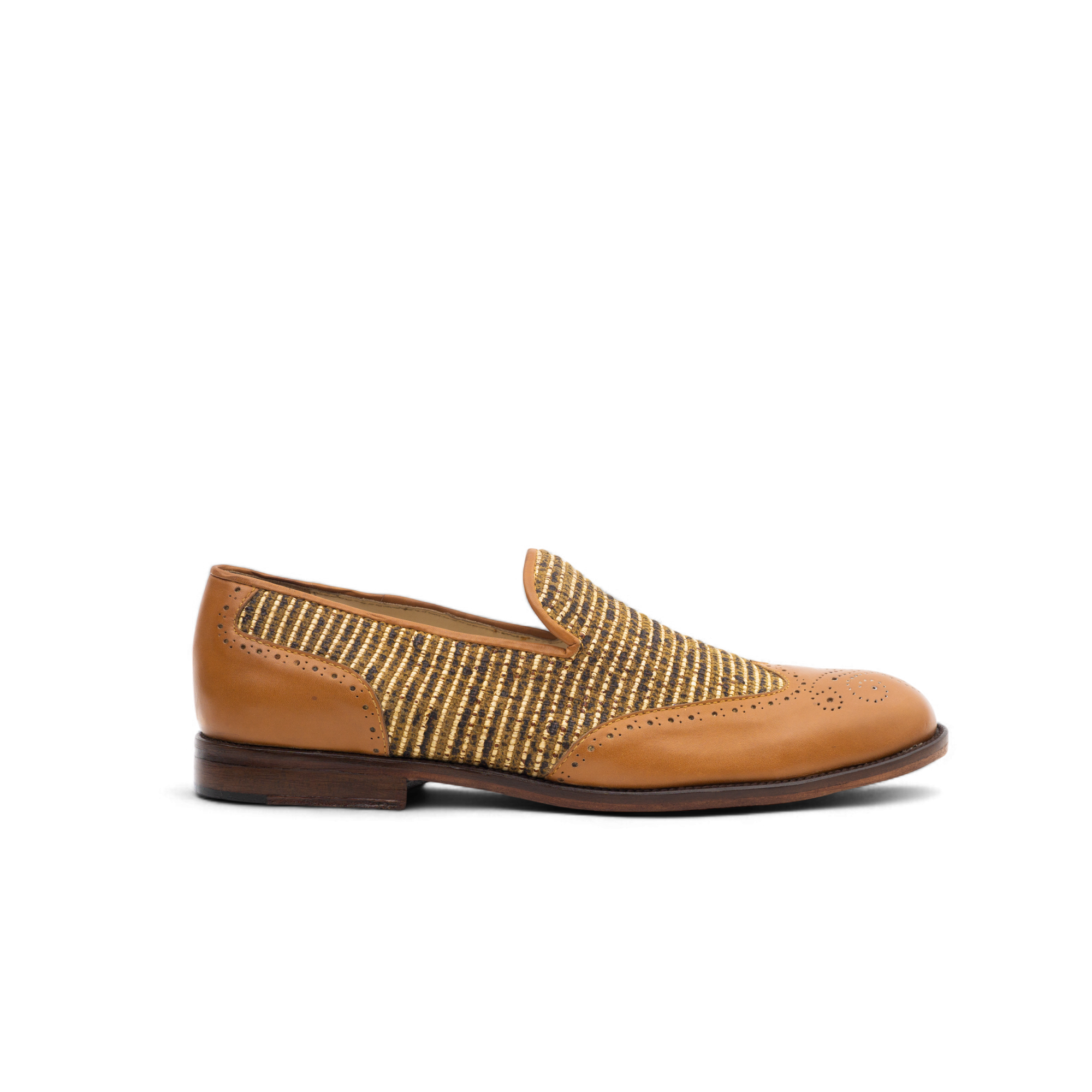 Le Mogador Moroccan Loafer – En cuir lisse + Raphia Tabac
